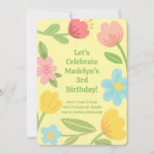 Invitation Fleurs Amusantes Anniversaire (Devant)