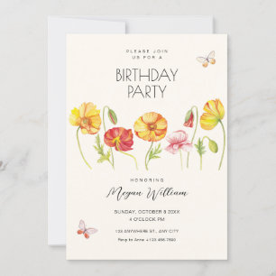 Invitation Fleurs anniversaire esthétique