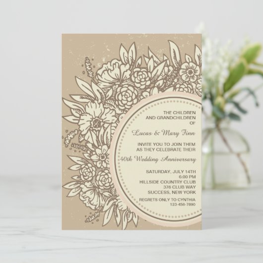 Invitation Fleurs Anniversaires (Debout devant)