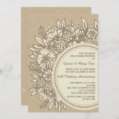 Invitation Fleurs Anniversaires (Devant / Derrière)