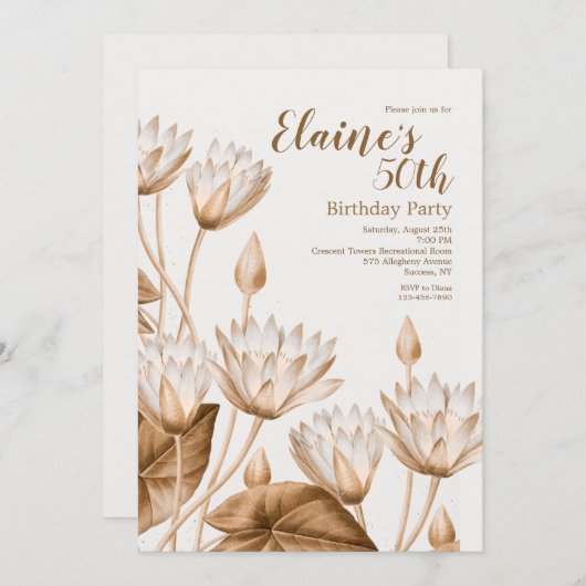 Invitation Fleurs Antiques (Devant / Derrière)