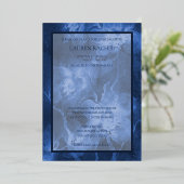 Invitation Fleurs Aquarelle Bleue Bat Mitzvah (Debout devant)