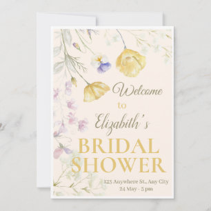 Invitation Fleurs Aquarelle Douce Baby Shower Personnalisabl