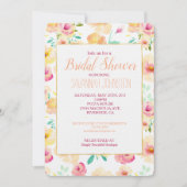 Invitation Fleurs Aquarelle Jaune Jolie Rose (Devant)