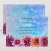 Invitation Fleurs Aquarelle Mariage Floral Moderne (Devant / Derrière)