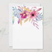 Invitation Fleurs Aquarelle Mémorial | Célébration de la Vie (Dos)
