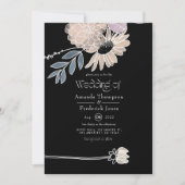 Invitation Fleurs Aquarelle Moderne Mariage (Devant)