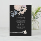 Invitation Fleurs Aquarelle Moderne Mariage (Debout devant)