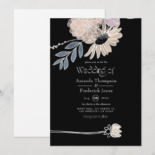 Invitation Fleurs Aquarelle Moderne Mariage
