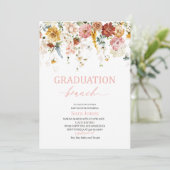 Invitation Fleurs aquarelle Remise de diplôme brunch Baby Sho (Debout devant)