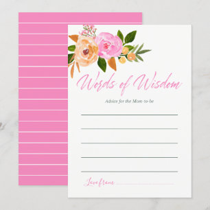 Invitation Fleurs aquarelle rose Conseil pour maman Baby Show
