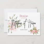 Invitation Fleurs Aquarelle Veux-tu être ma Matrone d'Honneur (Devant)