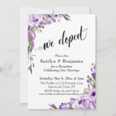 Invitation Fleurs Aquarelle Violette Nous Nous Sommes Mariés (Devant)