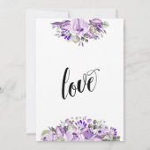 Invitation Fleurs Aquarelle Violette Nous nous sommes mariés  (Dos)
