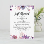 Invitation Fleurs aquarelles abstraites modernes - Mariés à t (Debout devant)