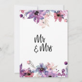Invitation Fleurs aquarelles abstraites modernes - Mariés à t (Dos)