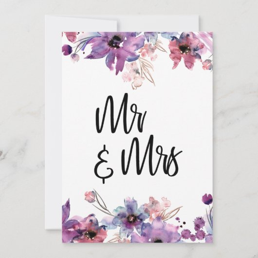 Invitation Fleurs aquarelles abstraites modernes Nous nous en (Dos)