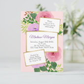 Invitation Fleurs aquarelles Anniversaire (Debout devant)