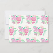 Invitation Fleurs aquarelles baptême rose (Dos)