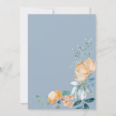 Invitation Fleurs aquarelles bleu foncé RSVP (Dos)