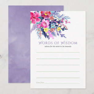 Invitation Fleurs aquarelles colorées pour la baby shower : c