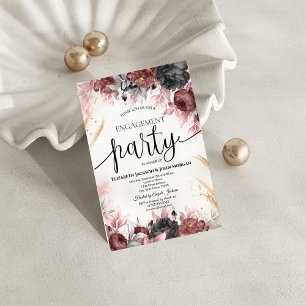 Invitation Fleurs aquarelles d'automne Engagement