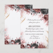 Invitation Fleurs aquarelles d'automne réception (Devant / Derrière)