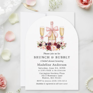 Invitation Fleurs aquarelles Déjeuner de jeune fille mariée R