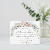 Invitation Fleurs aquarelles, dîner de répétition à pois (Debout devant)