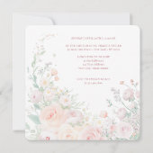 Invitation Fleurs Aquarelles Douces Première Communion (Dos)