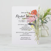Invitation Fleurs aquarelles douche de mariée (Debout devant)