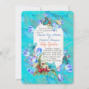 Invitation Fleurs aquarelles et papillons de visite.