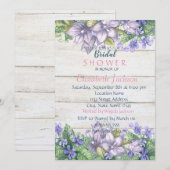 Invitation Fleurs aquarelles, Fête des mariées de texture boi (Devant / Derrière)