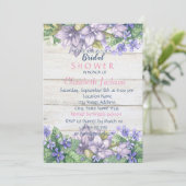 Invitation Fleurs aquarelles, Fête des mariées de texture boi (Debout devant)