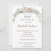 Invitation Fleurs aquarelles, Fête des mariées Pois (Devant)