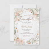 Invitation Fleurs aquarelles flocon de neige d'hiver (Devant)