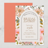 Invitation Fleurs aquarelles Jardin Douche nuptiale invitatio (Devant / Derrière)