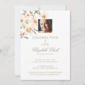 Invitation Fleurs Aquarelles Magnifiques Célébration de la Vi (Devant)