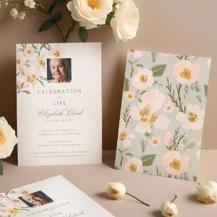 Invitation Fleurs Aquarelles Magnifiques Célébration de la Vi