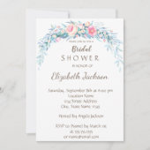 Invitation Fleurs aquarelles points polka douche de mariée (Devant)