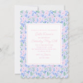 Invitation Fleurs aquarelles Preppy modifiables (Devant)