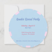 Invitation Fleurs aquarelles rose ou bleu, on vous aime (Dos)