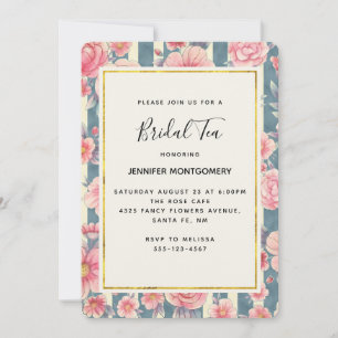 Invitation Fleurs aquarelles roses Baby Shower de mariage