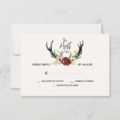 Invitation Fleurs Aquarelles Rustiques Boho Chasse est Termin (Devant)