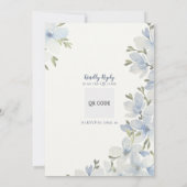Invitation Fleurs aquarelles texturées en bleu et vert (Dos)