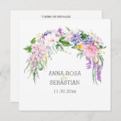Invitation *~* Fleurs AR15 QR RSVP Boho Mariage (Devant / Derrière)
