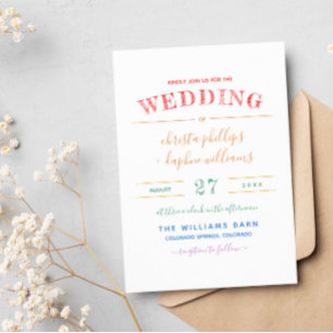 Invitation Fleurs arc-en-ciel Mariage gay lesbien