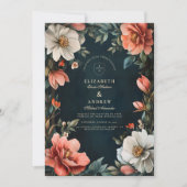 Invitation Fleurs Art Nouveau Sombres (Devant)