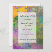 Invitation Fleurs artistiques Célébration de la vie (Devant)