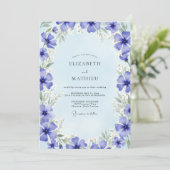 Invitation Fleurs Artistiques de Mariage Pervenche (Debout devant)
